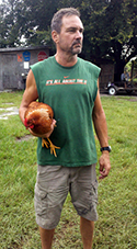 bamboo & sugarcane grower with pet chicken